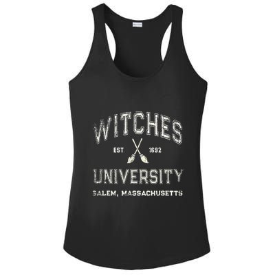 Funny Wiccan WITCHES UNIVERSITY Salem Massachusetts Witch Ladies PosiCharge Competitor Racerback Tank