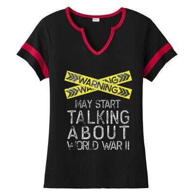 Funny World War Two WW2 History Teacher Historian History Ladies Halftime Notch Neck Tee