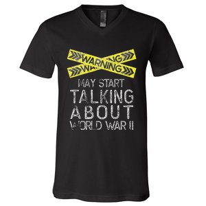 Funny World War Two WW2 History Teacher Historian History V-Neck T-Shirt