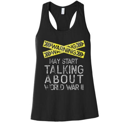 Funny World War Two WW2 History Teacher Historian History Women's Racerback Tank