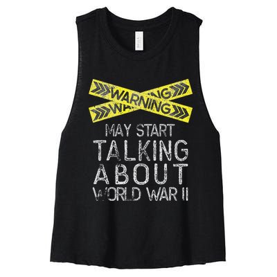 Funny World War Two WW2 History Teacher Historian History Women's Racerback Cropped Tank