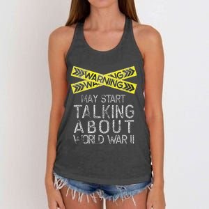 Funny World War Two WW2 History Teacher Historian History Women's Knotted Racerback Tank