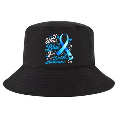 Funny We Wear Blue Ribbon Diabetes Awareness Gift  Cool Comfort Performance Bucket Hat