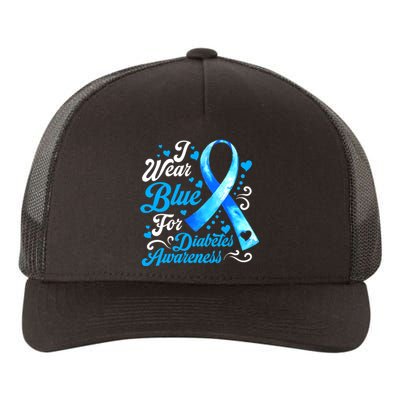 Funny We Wear Blue Ribbon Diabetes Awareness Gift  Yupoong Adult 5-Panel Trucker Hat