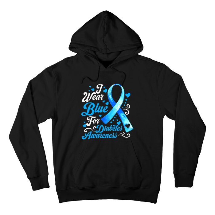 Funny We Wear Blue Ribbon Diabetes Awareness Gift  Hoodie