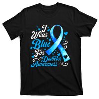 Funny We Wear Blue Ribbon Diabetes Awareness Gift  T-Shirt