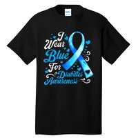 Funny We Wear Blue Ribbon Diabetes Awareness Gift  Tall T-Shirt