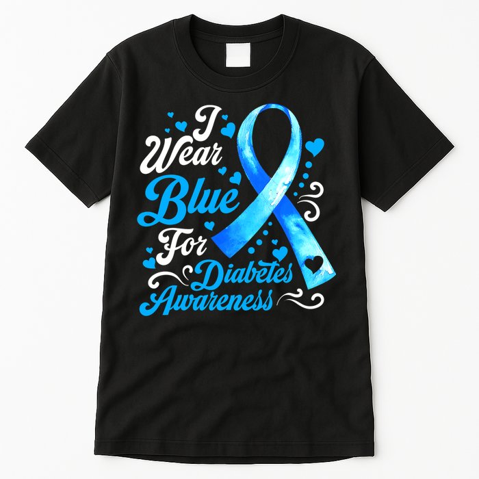 Funny We Wear Blue Ribbon Diabetes Awareness Gift  Tall T-Shirt