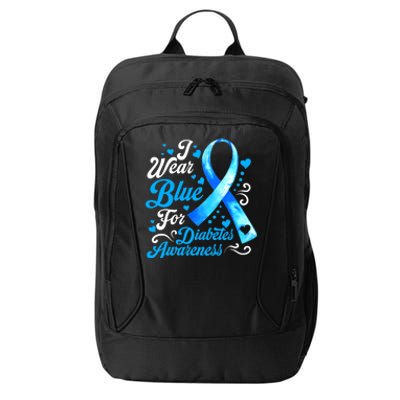 Funny We Wear Blue Ribbon Diabetes Awareness Gift  City Backpack