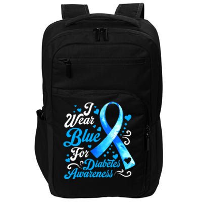 Funny We Wear Blue Ribbon Diabetes Awareness Gift  Impact Tech Backpack