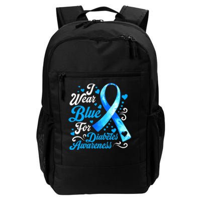 Funny We Wear Blue Ribbon Diabetes Awareness Gift  Daily Commute Backpack