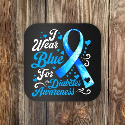 Funny We Wear Blue Ribbon Diabetes Awareness Gift  Coaster