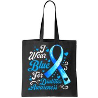 Funny We Wear Blue Ribbon Diabetes Awareness Gift  Tote Bag