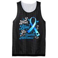 Funny We Wear Blue Ribbon Diabetes Awareness Gift  Mesh Reversible Basketball Jersey Tank