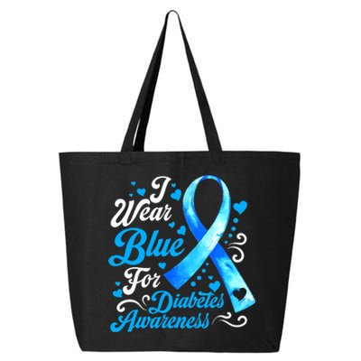 Funny We Wear Blue Ribbon Diabetes Awareness Gift  25L Jumbo Tote