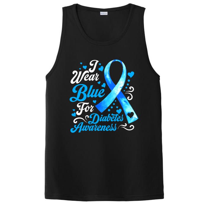 Funny We Wear Blue Ribbon Diabetes Awareness Gift  PosiCharge Competitor Tank