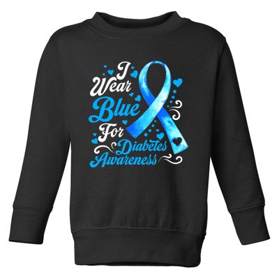 Funny We Wear Blue Ribbon Diabetes Awareness Gift  Toddler Sweatshirt