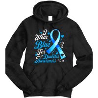 Funny We Wear Blue Ribbon Diabetes Awareness Gift  Tie Dye Hoodie