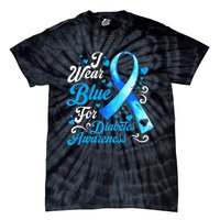 Funny We Wear Blue Ribbon Diabetes Awareness Gift  Tie-Dye T-Shirt