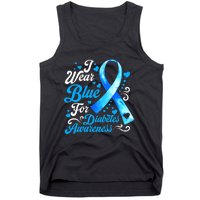 Funny We Wear Blue Ribbon Diabetes Awareness Gift  Tank Top