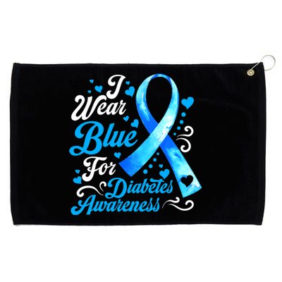 Funny We Wear Blue Ribbon Diabetes Awareness Gift  Grommeted Golf Towel