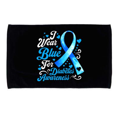 Funny We Wear Blue Ribbon Diabetes Awareness Gift  Microfiber Hand Towel