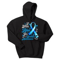 Funny We Wear Blue Ribbon Diabetes Awareness Gift  Kids Hoodie