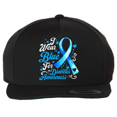 Funny We Wear Blue Ribbon Diabetes Awareness Gift  Wool Snapback Cap