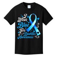 Funny We Wear Blue Ribbon Diabetes Awareness Gift  Kids T-Shirt