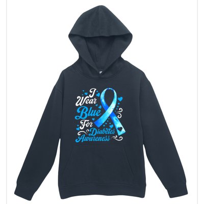 Funny We Wear Blue Ribbon Diabetes Awareness Gift  Urban Pullover Hoodie