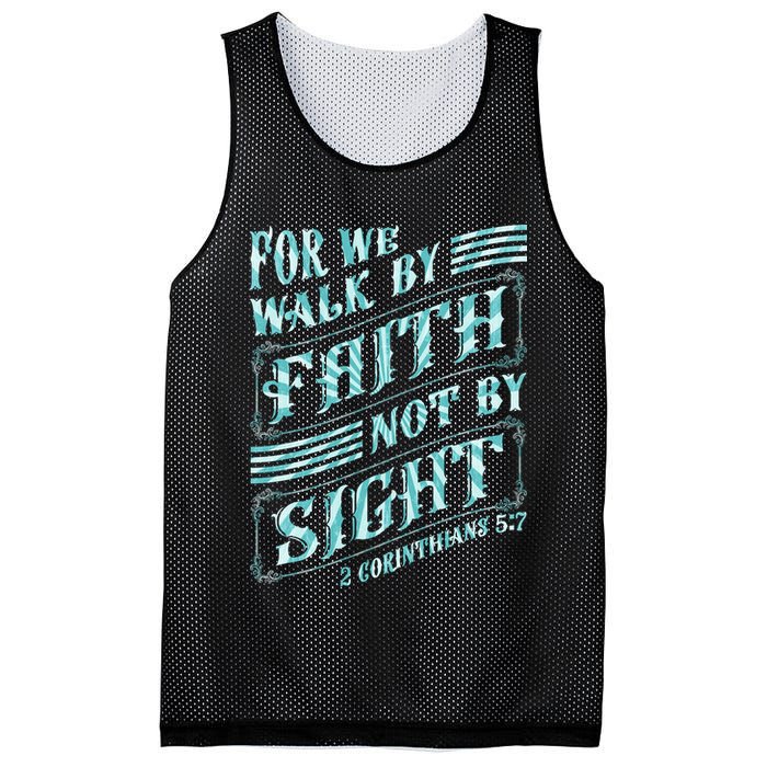 For We Walk By Faith Not By Sight Mesh Reversible Basketball Jersey Tank