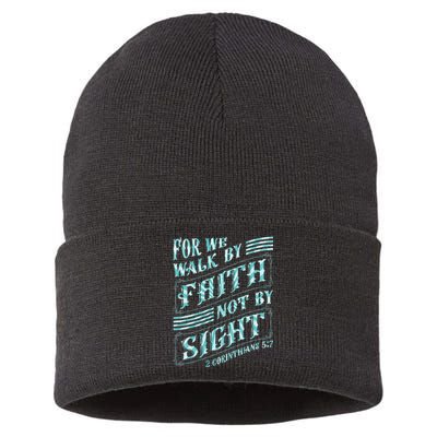 For We Walk By Faith Not By Sight Sustainable Knit Beanie