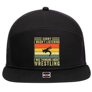 Funny Wrestling Wrestler Design Wrestle 7 Panel Mesh Trucker Snapback Hat