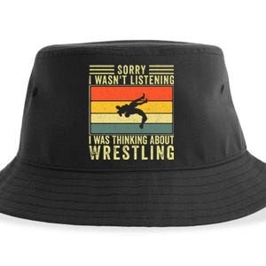 Funny Wrestling Wrestler Design Wrestle Sustainable Bucket Hat