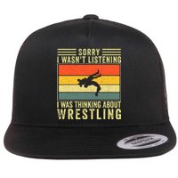 Funny Wrestling Wrestler Design Wrestle Flat Bill Trucker Hat