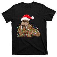 Festive Walrus with Christmas Lights Hat Perfect for Walrus Enthusiasts T-Shirt