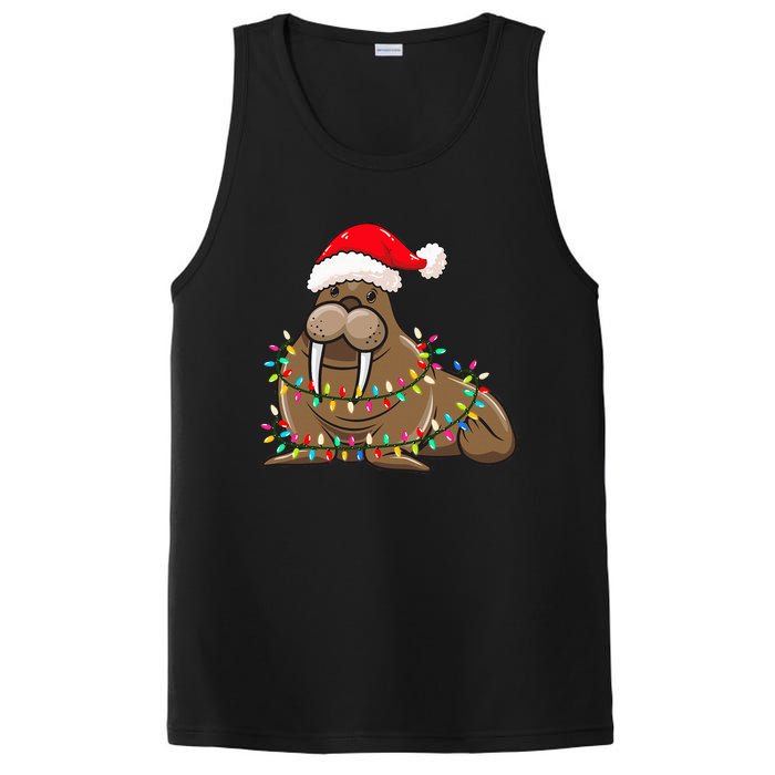 Festive Walrus with Christmas Lights Hat Perfect for Walrus Enthusiasts PosiCharge Competitor Tank