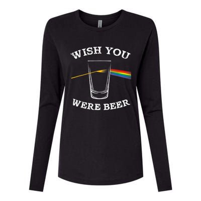 Funny Wish you Were Beer Beer Drinker Womens Cotton Relaxed Long Sleeve T-Shirt