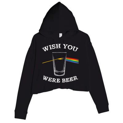 Funny Wish you Were Beer Beer Drinker Crop Fleece Hoodie