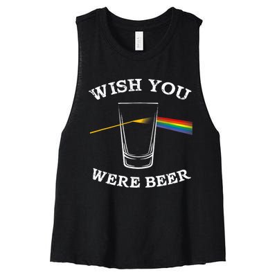 Funny Wish you Were Beer Beer Drinker Women's Racerback Cropped Tank