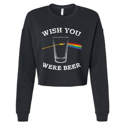 Funny Wish you Were Beer Beer Drinker Cropped Pullover Crew