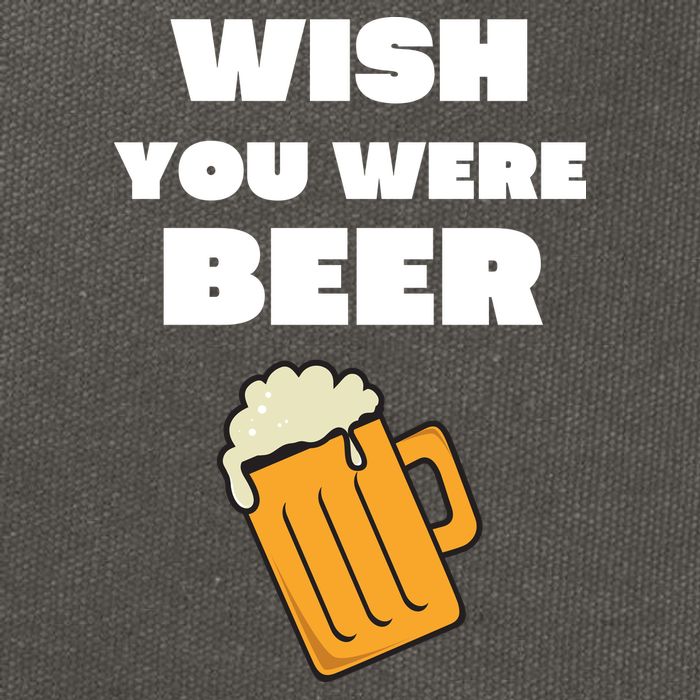 Funny Wish You Were Beer Cotton Canvas Backpack