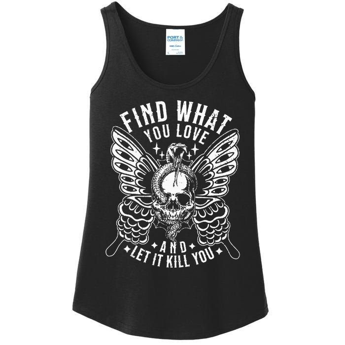 Find What You Love And Let It Kill You Tattoo Syle Ladies Essential Tank