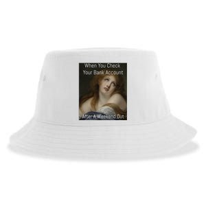 Funny When You Check Your Bank Account Art Meme Sustainable Bucket Hat