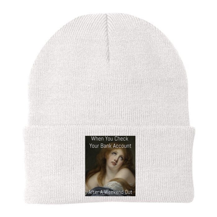 Funny When You Check Your Bank Account Art Meme Knit Cap Winter Beanie