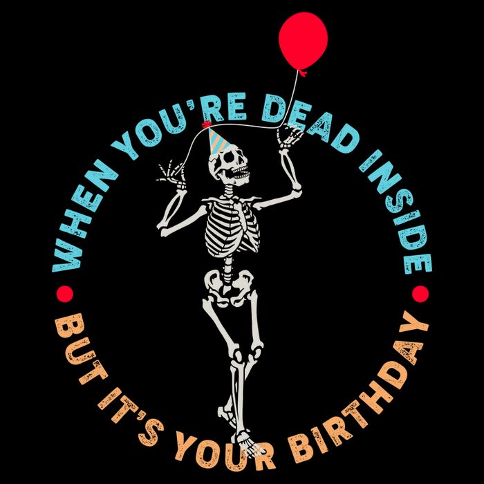 Funny When You're Dead Inside But It's Your Birthday Skeleton 16 in Basic Backpack