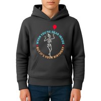 Funny When You're Dead Inside But It's Your Birthday Skeleton Kids Hoodie
