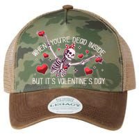 Funny When You're Dead Inside But It's Valentine's Day Heart Skeleton Legacy Tie Dye Trucker Hat