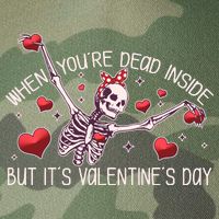 Funny When You're Dead Inside But It's Valentine's Day Heart Skeleton Legacy Tie Dye Trucker Hat