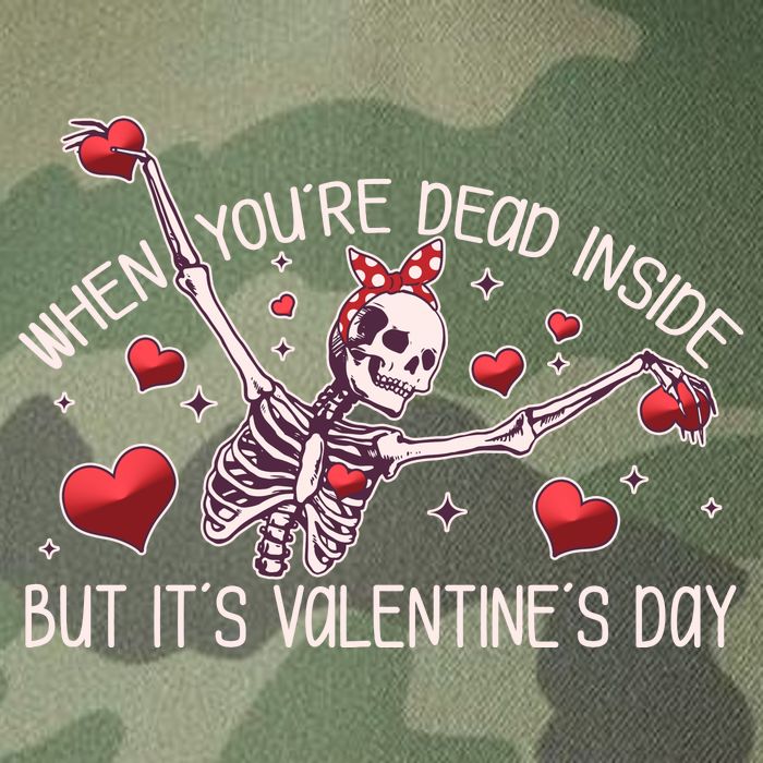 Funny When You're Dead Inside But It's Valentine's Day Heart Skeleton Legacy Tie Dye Trucker Hat